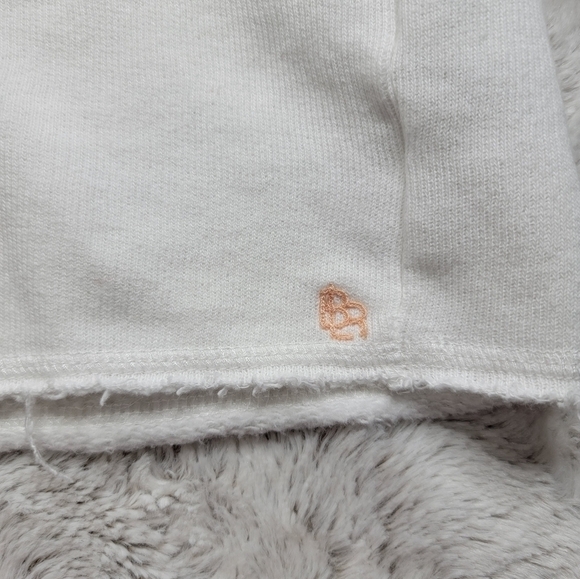 Bellerose Filie Cotton White Fringe Hem Hooded Sweatshirt Size 1 - Picture 9 of 16